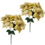 Imagem de Jogo 2 Buquês Flor Bico de Papagaio Dourado Glitter Luxo 45cm 5 Flores - Nataluz