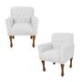 Imagem de Jogo 2 Cadeira Poltrona Decorativa Para Consultório Anitta Suede Branco DL Decor