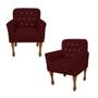 Imagem de Jogo 2 Cadeira Poltrona Decorativa Sala Quarto Closet Anitta Suede Vermelho Bordo LM DECOR