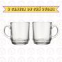 Imagem de Jogo 2 Copo Canecas Vidro Transparente 250ML P/ Chá Café Choco
