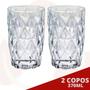 Imagem de Jogo 2 Copos Luxo Transparente Drink 370 ML Modelo Diamante