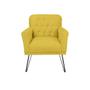 Imagem de Jogo 2 Poltronas Decorativa Para Consultório Pés de Ferro Anitta Suede Amarelo - DL Decor