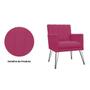 Imagem de Jogo 2 Poltronas Decorativas Para Escritório Pés de Ferro Cecília Suede Rosa Pink - INCASA DECOR