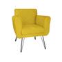 Imagem de Jogo 2 Poltronas Decorativas Para Escritório Pés de Ferro Isabella Suede Amarelo - LM DECOR