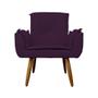 Imagem de Jogo 2 Poltronas Decorativas Para Sala Comercial Emília Plus Suede Roxo - LM DECOR