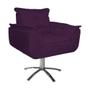 Imagem de Jogo 2 Poltronas Estofada Consultório Base Giratória de Metal Opala Suede Roxo - LM DECOR