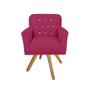 Imagem de Jogo 2 Poltronas Estofadas Base Giratória de Madeira Clínica Anitta Suede Rosa Pink LM DECOR