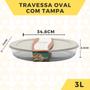 Imagem de  Jogo 2 Travessa Forma Oval 3L Ideal Forno Assados Cozidos