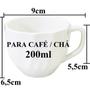 Imagem de Jogo 2 Xicara de Cafe Cha Porcelana Desenho Com Alça 2 Pires Bambu 200ml