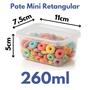 Imagem de Jogo 20 mini potes retangular 260ml kit 20 potes fitnees BPA free, Conjunto 20 potes com tampa