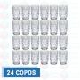 Imagem de Jogo 24 Copos Alto Vidro Modelo Diamante 370ML Resistentes