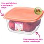 Imagem de Jogo 3 Pote Grande Guardar Congelar Alimentos 1900ml Plástico Vai Freezer Microondas