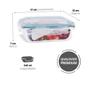 Imagem de Jogo 3 Potes Vidro Retangular Tampa Hermética com Travas 370ml, 640ml e 1520ml - Quality House