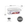 Imagem de Jogo 3 Potes Vidro Retangular Tampa Hermética com Travas 370ml, 640ml e 1520ml - Quality House