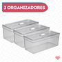 Imagem de Jogo 3 Un Organizadores Retangular Grande Porta Ovos Alimentos