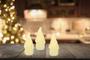 Imagem de Jogo 3 Velas Eletrônica Papai Noel Iluminado Parafina Natural 10cm - Magizi