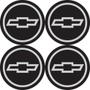 Imagem de Jogo 4 Adesivos Pvc P/ Calota Emblema 48mm Chevrolet Preto