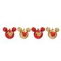 Imagem de Jogo 4 bolas natalinas mickey c glitter vermelho e ouro 8cm