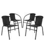 Imagem de Jogo 4 Cadeiras Happy Hour para Varanda Área Sacada Edícula Artesanal Preta