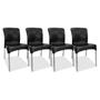 Imagem de Jogo 4 Cadeiras plástica Sec Line Preta com pés de Alumínio Cozinha Sala