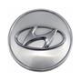 Imagem de Jogo 4 Calota Calotinha Centro Roda Hyundai Ix35 Tucson Sonata Vera Cruz Santa Fé Azera Prata Cromado 60mm