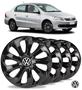 Imagem de Jogo 4 Calota Velox Aro 15 Preta Vw Voyage Gol Fox Polo Up