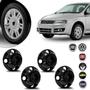 Imagem de Jogo 4 Calotas Centro de Roda Universal Volkswagen Chevrolet Renault Fiat Aro 13 14 15 Preto 4 Furos