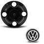 Imagem de Jogo 4 Calotas Centro de Roda Universal Volkswagen Chevrolet Renault Fiat Aro 13 14 15 Preto 4 Furos