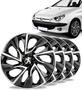 Imagem de Jogo 4 Calotas Ds4 Aro 14 Black Silver Esportiva Peugeot 206