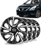 Imagem de Jogo 4 Calotas Ds4 Aro 14 Black Silver Nissan Versa March