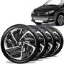 Imagem de Jogo 4 Calotas Nitro Aro 14 Black Silver Peugeot 206 207 307