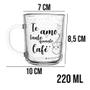 Imagem de Jogo 4 Caneca de Café Te Amo Vidro Transparente 220ml Xícara Lyor