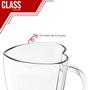 Imagem de Jogo 4 Canecas Xícara Coração Vidro Chá Café Transparente