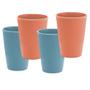 Imagem de Jogo 4 Copos de Bambu e PP Texturizado Stripes Cores Sortidas 300ml Lyor
