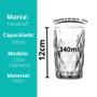 Imagem de Jogo 4 Copos de Vidro Grosso Diamond Long Drink Transparente Água Suco 340ml