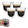 Imagem de Jogo 4 Copos Parede Dupla Vidro 90Ml Café Chá Bar Drink