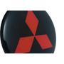 Imagem de Jogo 4 Emblema Roda   Mitsubishi Preto C/ Vermelho 55mm.