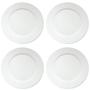 Imagem de Jogo 4 Prato de Jantar Raso Porcelana Branco Borda Decorada 26cm Mesa Posta Servir