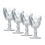 Imagem de Jogo 4 Taças de Vidro Cor Transparente Diamante Clear p/ Água Vinho Class Home 240ml