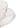 Imagem de Jogo 4 xícaras 180ml para chá de cristal coração com pires Pearl Wolff - 28381