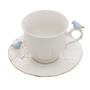 Imagem de Jogo 4 xícaras 200ml para chá de porcelana com pires Birds Wolff - 18121