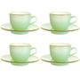 Imagem de Jogo 4 Xícaras Café 85ml Borda Dourada Verde Matte Hauskraft
