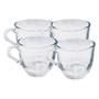 Imagem de Jogo 4 Xicaras Chique Vidro Liso 150ML Ideal Cha Cafe Resistente