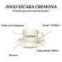 Imagem de Jogo 4 Xícaras Cremona Com Pires De Cerâmica Café Chá 130Ml