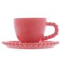 Imagem de Jogo 4 Xícaras De Café 95ml Com Pires Coração Beads Wolff Vermelho