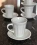 Imagem de Jogo 4 xícaras de Café e Chá com pires - 120 ml Tipo Copo Americano - Porcelana branca