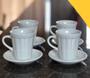Imagem de Jogo 4 xícaras de Café e Chá com pires - 120 ml Tipo Copo Americano - Porcelana branca