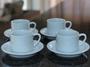 Imagem de Jogo 4 xícaras de Café e Chá com pires - 200 ml Semi-Empilháveis - Porcelana branca