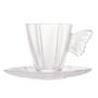 Imagem de Jogo 4 Xícaras de Café Vidro com Pires Butterfly 80ml Wolff