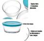 Imagem de Jogo 5 Potes Bowls Tigelas Vasilhas Vidro Com Tampa Guardar Comida Geladeira Micro ondas